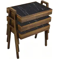 AEA Elegantes schwarzes Couchtisch-Set aus Holz im modernen Design