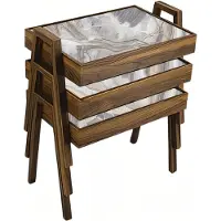 AEA Elegantes graues Couchtisch-Set aus Holz im modernen Design