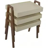AEA Couchtisch-Set aus Holz in Beige modern und stilvoll