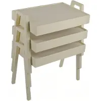 AEA Weiße Holz Couchtisch-Set modern elegant für Wohnzimmer
