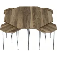 AEA Eleganter Holz-Couchtisch mit Beistelltischen in Braun