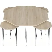 AEA Eleganter Holz-Couchtisch mit Beistelltischen in Braun