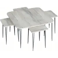 AEA Grauer Holz-Couchtisch mit Beistelltischen modern