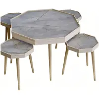 AEA Grauer Holz Couchtisch modern elegant