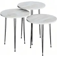 AEA Elegantes Beigefarbenes Couchtisch-Set aus Holz und Metall
