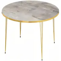 AEA Moderner grauer Couchtisch aus Holz mit Edelstahlrahmen