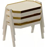 AEA Couchtisch-Set Holz Beige Modern Elegant