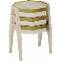 AEA Elegantes Beiges Couchtisch-Set aus Holz für modernes Wohnzimmer