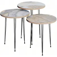 AEA Moderner grauer Couchtisch aus Holz und Metall