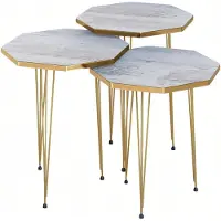 AEA Elegantes graues Metall Couchtisch-Set modern und stilvoll