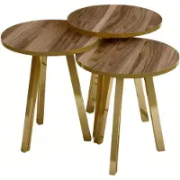 AEA Elegantes braunes Couchtisch-Set aus Holz und Metall