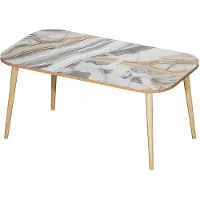 AEA Mehrfarbiger Holz-Couchtisch im modernen Design