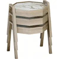 AEA Couchtisch-Set aus Holz in Beige modern und elegant