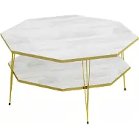 AEA Moderner weißer Couchtisch aus Holz mit elegantem Design