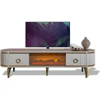 AEA Fernsehmöbel mit Kamin, Farbwechsel-LEDs und integriertem Soundsystem