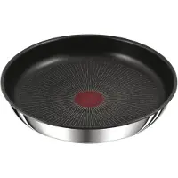 Tefal Ingenio Preference 3-teiliges Pfannen-Set L97390, Frittierset, Edelstahl, Edelstahl, Titan, Schwarz, Thermo-Punkt