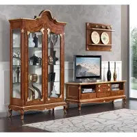 AEA Italienische Wohnzimmer Wohnwand rtv Tv Sideboard Schrank Vitrine Wandregal 3tlg