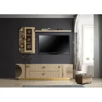 AEA Beige rtv low tv schrank kommode+wandregal wohnzimmer moderne holz designmöbel