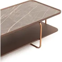 AEA Modern Couchtisch Gold Farbe mit Porzellan Arbeitsplatte Stilvoll
