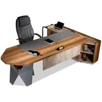 AEA Bürotisch Schreibtisch Eckschreibtisch Arbeitstisch Büro Holz Braun