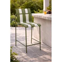 AEA Stilvoller Grün-Weißer Barhocker Designer Metallgestell Loungehocker