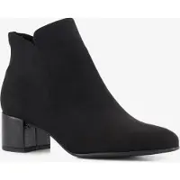 Tamaris Stiefelette , Damen, Gr. 37, schwarz (schwarz kombiniert), Textil, Veloursleder, Basic, Schuhe Stiefelette, Ankleboot, Stiefelette mit dekorativem Knopf, schmale Form