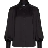 Seidensticker Klassische Bluse , Damen, Gr. XXL (44), schwarz, 75% Acetat, 25% Polyester, unifarben, regular fit, ohne Ausschnitt, Blusen Klassische Bluse, 1/1 Kragen Uni