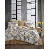 L'essentiel Maison , Serra - Yellow, Doppel-Bettbezug-Set, Gelb, 50 % BAUMWOLLE / 50 % POLYESTER, 200 x 220 cm