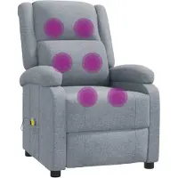 vidaXL Massagesessel Hellgrau Stoff