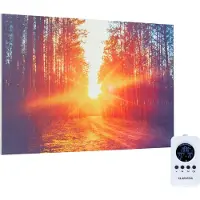 Klarstein Infrarotheizung mit Thermostat, 580W Elektroheizung, Bild-Infrarotheizung zur Wandmontage, IR Paneel mit Fernbedienung & Timer, Feuchtraum Flach-Heizkörper, CO2-Freie Wand Heizung