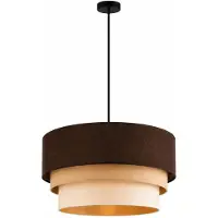 FKL DESIGN Home Deco Hängelampe Pendellampe Lampenschirm aus Velours Braun Esszimmerlampe, Wohnzimmer, Küchenlampe aus Serie N131 (N131-B)