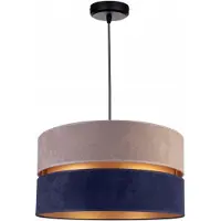 FKL DESIGN Home Deco Hängelampe Pendellampe Grau-Dunkelblau Beleuchtung 1-flamming E27 Hängeleuchte Pendelleuchte aus Serie N134 (N134-GDB)