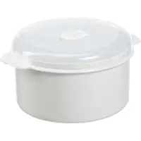 PLAST TEAM Mikrowellendose Micro 2,0 Liter rund weiß/transparent