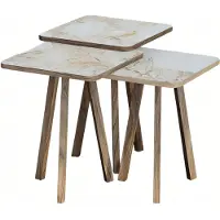 AEA Couchtisch-Set aus Holz in Beige, eleganter moderner Stil