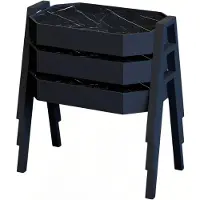 AEA Elegantes schwarzes Couchtisch-Set aus Holz im modernen Design