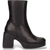 Wonders für Damen. H-49101_5121_5792 Lederstiefeletten Lady 101 Schwarz (40), 5 bis 8 cm, Reißverschluss, Lässig