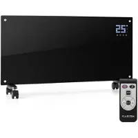 Klarstein Elektroheizung, Konvektor-Heizung mit Bodenrollen, Mobile Elektroheizung Energiesparend, Schlanke, Leise Heizung Elektrisch, Standgerät Heizkörper Elektrisch mit Thermostat, 2000 W