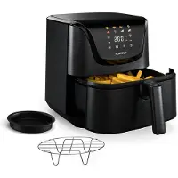 Klarstein AeroVital Deluxe Heißluftfritteuse – 5,4 L Airfryer, 1700 W, Touch-Display, 8 Programme, Antihaftbeschichtung, Grillrost & Pizzablech, Cooltouch-Gehäuse, Timer & Temperaturkontrolle, Schwarz