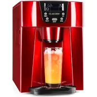 Klarstein Eiswürfelmaschine Klein, 2 L Eiswürfelbereiter & Wasserspender, Eiswürfelmaschine für 12 kg Große und Kleine Eiswürfel, Schnelle Mini-Eiswürfelmaschine, Eiswürfelbereiter mit Alarm