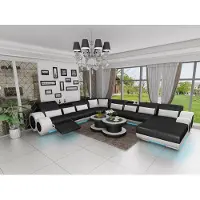 AEA Ledersofa Couch Wohnlandschaft Ecksofa Eck Garnitur Design Modern Sofa G8035