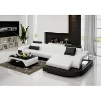 AEA Ledersofa mit USB Wohnlandschaft Ecksofa Eck Garnitur Design Modern Sofa G8009D