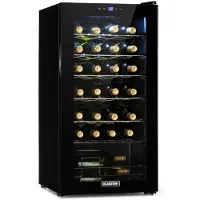 Klarstein Weinkühlschrank, 1 Zonen Getränkekühlschrank Klein, Kleiner Weinschrank 74L, Wein-Kühlschrank Klein mit Glastür, Indoor/Outdoor Flaschenkühlschrank, Wine Fridge 5-18°C, 28 Flaschen