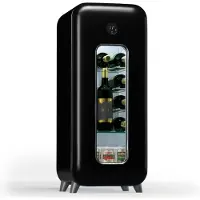 Klarstein Freistehender Weinkühlschrank 1 Zone, Getränkekühlschrank Klein, Kleiner Weinschrank, Wein-Kühlschrank Klein mit Glastür, Indoor/Outdoor Flaschenkühlschrank, Wine Fridge, 15 Flaschen