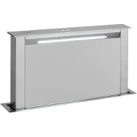 Klarstein Royal Flush Eco Dunstabzugshaube 60 cm - Versenkbar, 576 m³/h Abluft, Touch-To-Slide, LED-Beleuchtung, A+ , Edelstahl & Glas, Umluft & Abluft