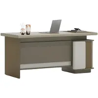 Xl Moebel Gmbh Schreibtisch Braun und Grau mit Schubladen und Stauraum für modernes Büro