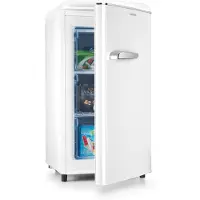 Klarstein Laika Gefrierschrank - 60 Liter Gesamtvolumen, Thermostat mit 5 Stufen, 0 bis -18 °C, 3 Einschübe, freistehend, Retro-Design, creme