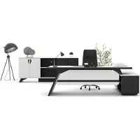 AEA Arbeitszimmer Set Schreibtisch L-form Couchtisch Büroschrank Büromöbel