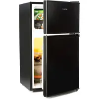 Klarstein Big Daddy - Kühlschrank mit Gefrierfach, Kühl Gefrierkombination, fridge leise, LED, 87-Liter: Kühlschrank mit 61-L und Gefrierschrank 26 L, schwarz