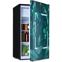 Klarstein CoolArt 79L Kühl-Gefrier-Kombination EEK E Gefrierfach 9l Designtür Schwarz
