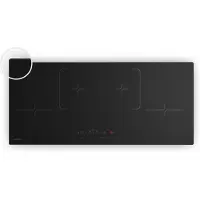 Klarstein Velaire Induktionskochfeld 90cm - 4-Zonen Kochfeld Induktion, 7000W Boost, Touch-Slider, Timer, Kindersicherung, Restwärmeanzeige, Flex-Zonen, Schwarz, Einbau Induktionsherd